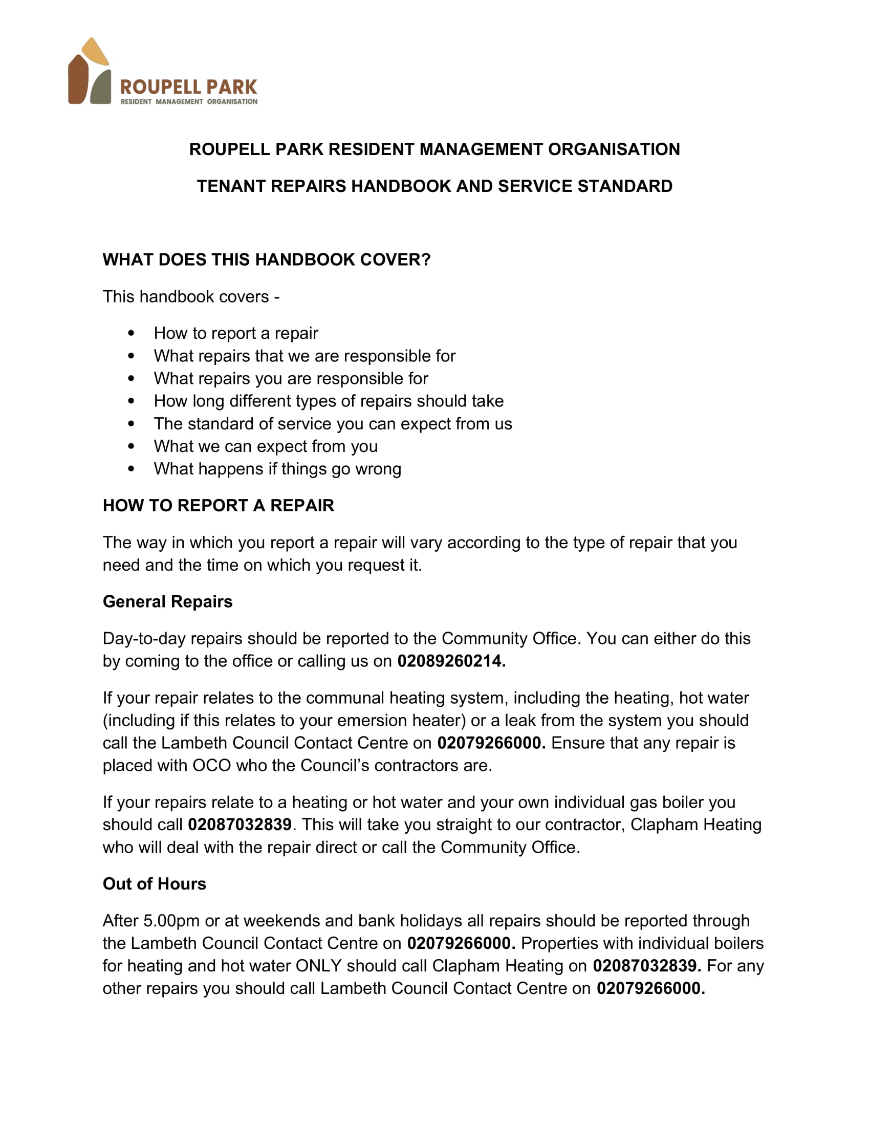 Repairs service hand book final 1