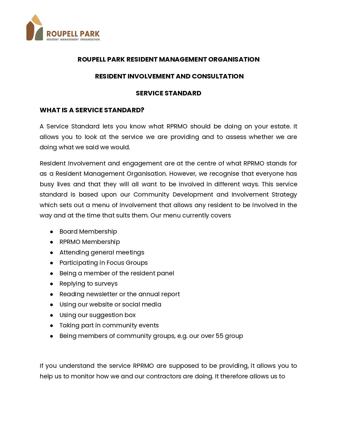 Resident involvement service standard 2025.docx page 0001